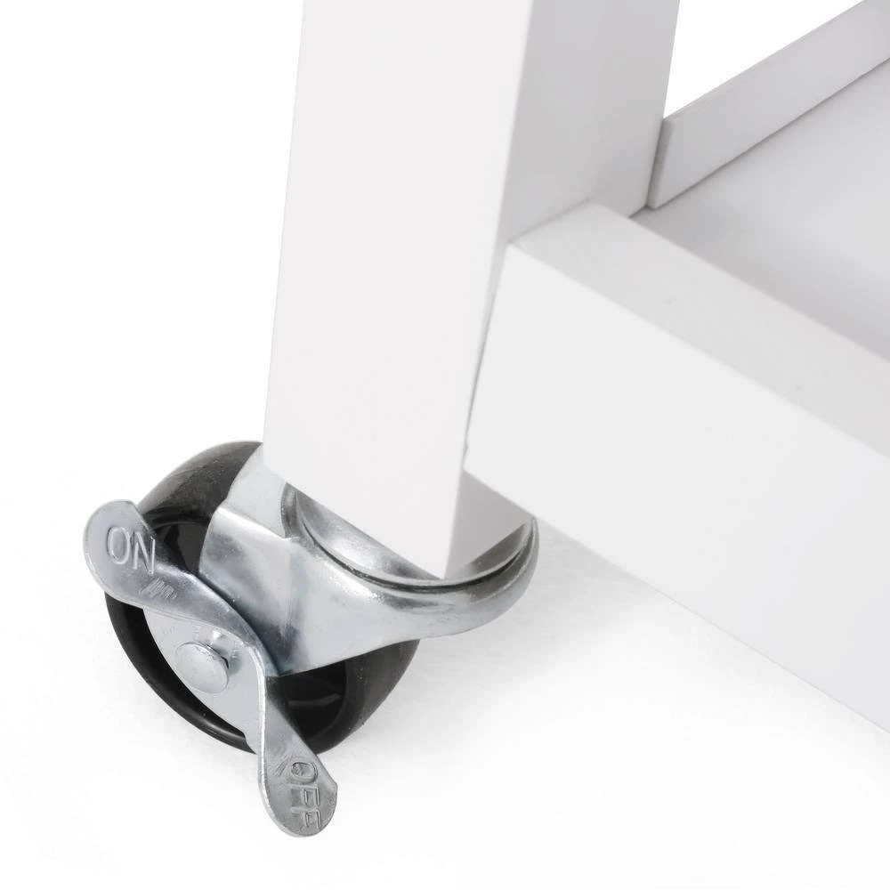 Dellroy White Kitchen Cart with Storage by Noble House - Image 6