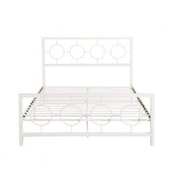 Francoise White Queen Wrought Iron Bed Frame by Noble House