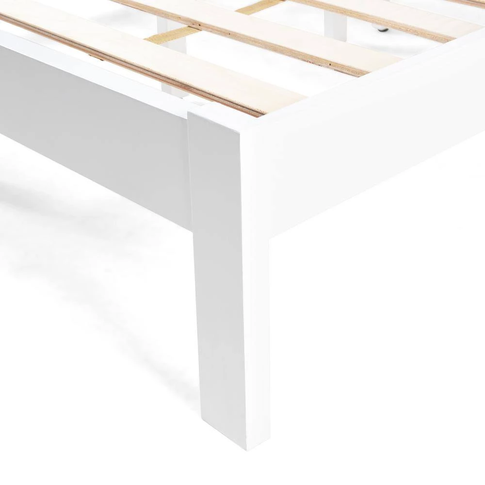 Norgate White Wood Queen Bed Frame by Noble House - Image 3