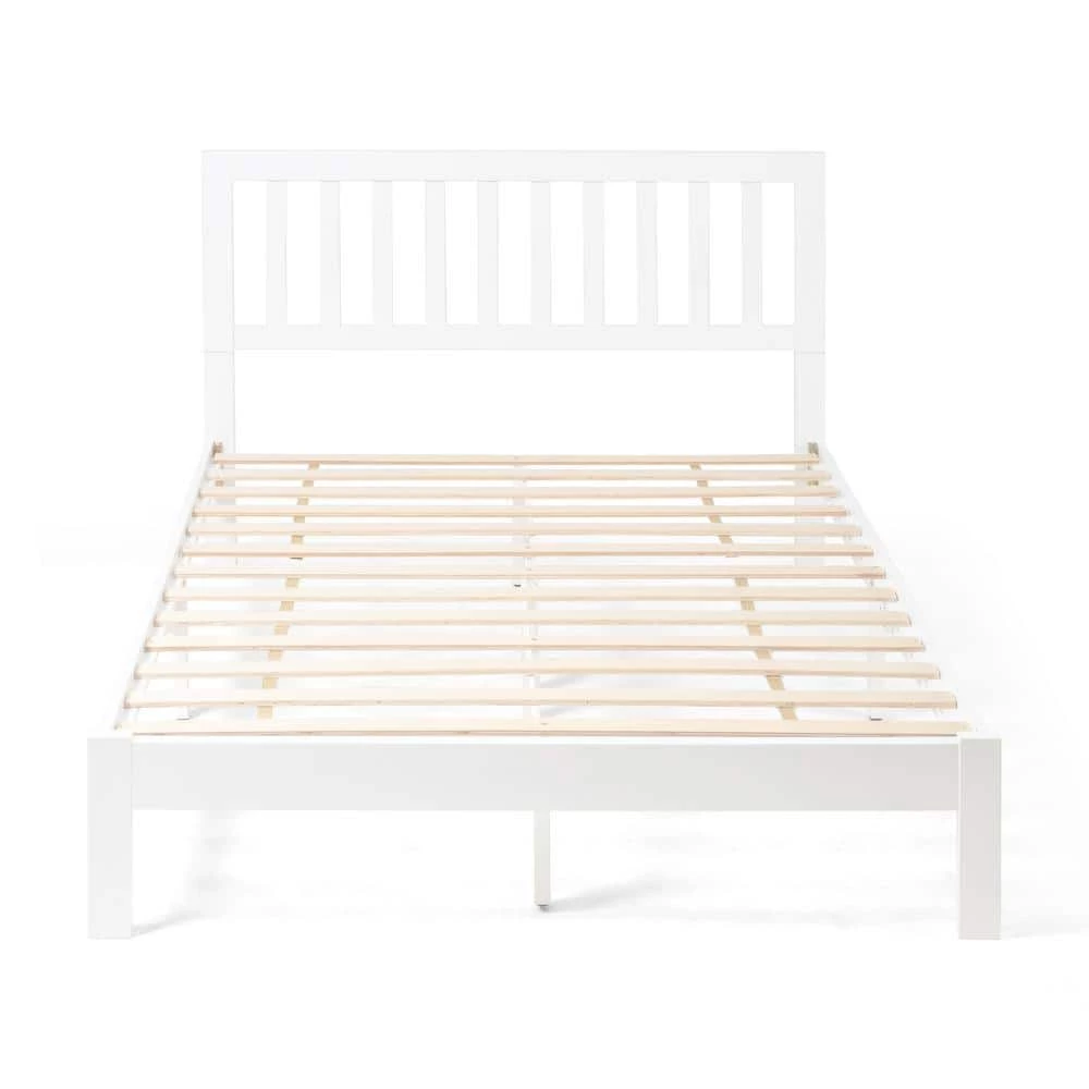 Norgate White Wood Queen Bed Frame by Noble House