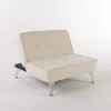 37 in. White Polyester 2-Seater Full Sleeper Armless Sofa Bed by Noble House
